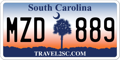 SC license plate MZD889