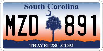 SC license plate MZD891