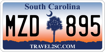SC license plate MZD895