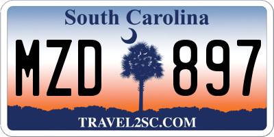 SC license plate MZD897