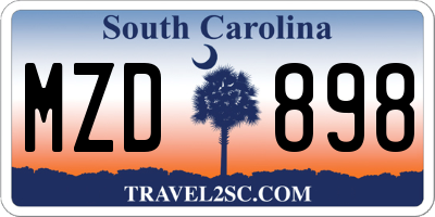 SC license plate MZD898
