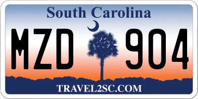 SC license plate MZD904