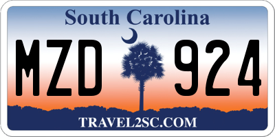 SC license plate MZD924