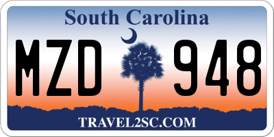 SC license plate MZD948