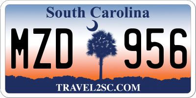 SC license plate MZD956