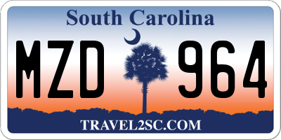 SC license plate MZD964