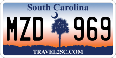 SC license plate MZD969