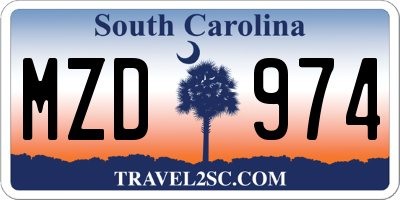 SC license plate MZD974
