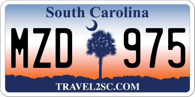 SC license plate MZD975