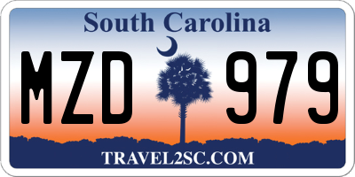 SC license plate MZD979