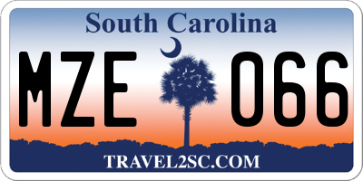 SC license plate MZE066