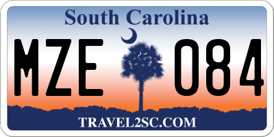 SC license plate MZE084