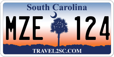 SC license plate MZE124