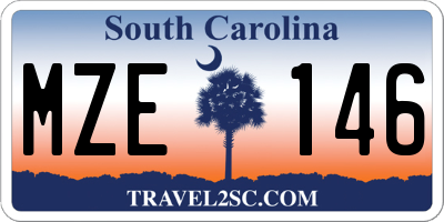 SC license plate MZE146