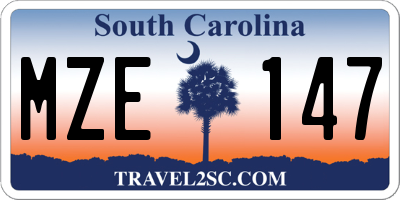 SC license plate MZE147