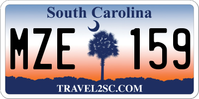 SC license plate MZE159