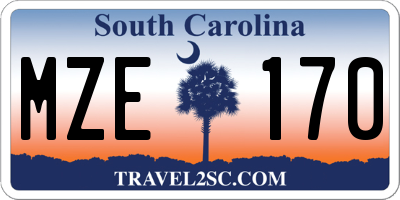 SC license plate MZE170