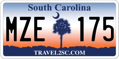 SC license plate MZE175