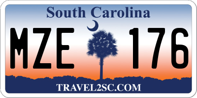 SC license plate MZE176