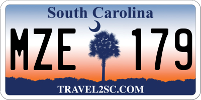 SC license plate MZE179