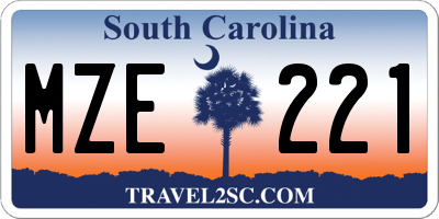SC license plate MZE221