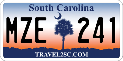 SC license plate MZE241