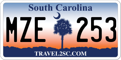 SC license plate MZE253