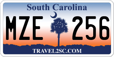 SC license plate MZE256