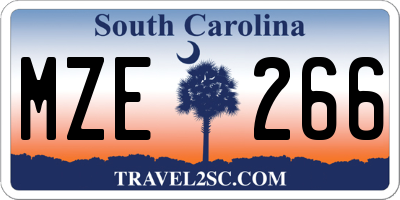 SC license plate MZE266