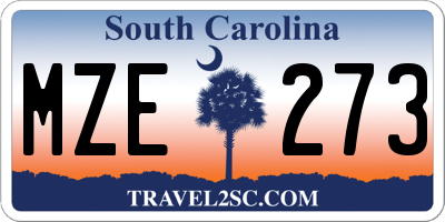 SC license plate MZE273