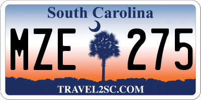 SC license plate MZE275