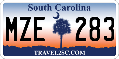 SC license plate MZE283