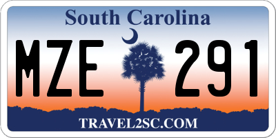SC license plate MZE291