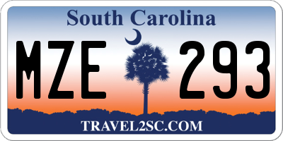 SC license plate MZE293