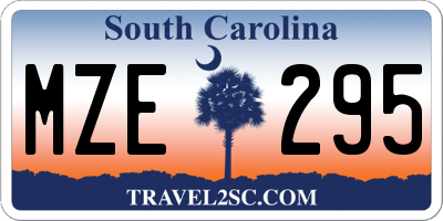 SC license plate MZE295