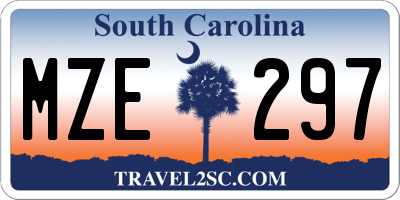 SC license plate MZE297
