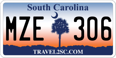 SC license plate MZE306