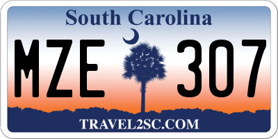 SC license plate MZE307