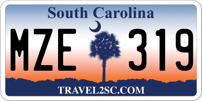 SC license plate MZE319