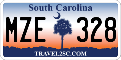 SC license plate MZE328