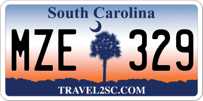 SC license plate MZE329