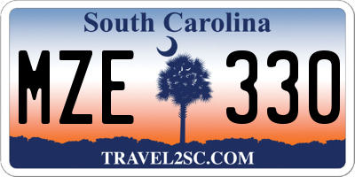 SC license plate MZE330