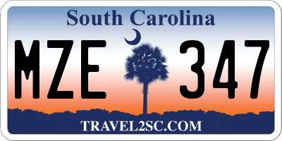 SC license plate MZE347