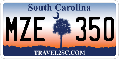 SC license plate MZE350