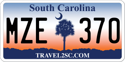 SC license plate MZE370