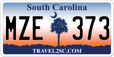SC license plate MZE373