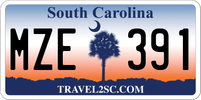 SC license plate MZE391