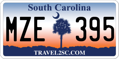 SC license plate MZE395