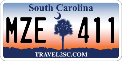 SC license plate MZE411