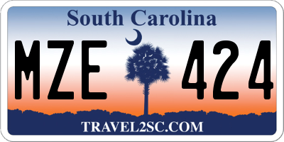 SC license plate MZE424